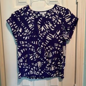 Nine West blue pattern blouse